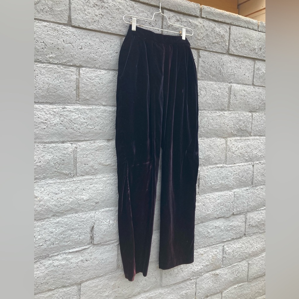 Vintage Wine Velvet Trousers - Picture 5 of 8